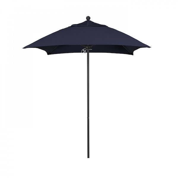 California Umbrella 6' Black Aluminum Market Patio Umbrella, Sunbrella Navy 194061334102 - main